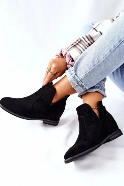 Botki Damskie Na Koturnie S.Barski Joiva Czarne