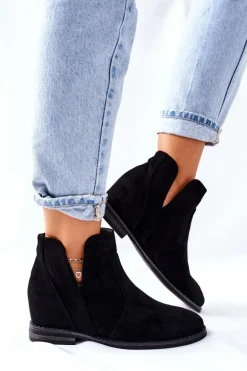 Botki Damskie Na Koturnie S.Barski Joiva Czarne