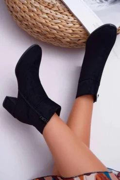 Botki Damskie Na Obcasie Sergio Leone Czarne BT522