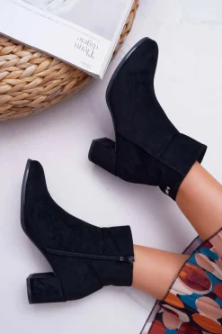 Botki Damskie Na Obcasie Sergio Leone Czarne BT522