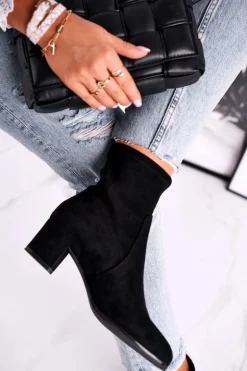 Botki Damskie Na Obcasie Sergio Leone Czarne BT151