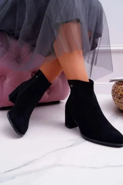 Botki Damskie Na Obcasie Sergio Leone Czarne BT520