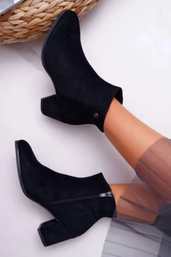 Botki Damskie Na Obcasie Sergio Leone Czarne BT520