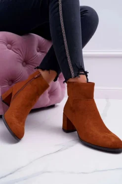 Botki Damskie Na Obcasie Sergio Leone Camel BT522