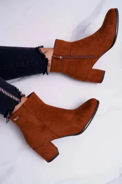 Botki Damskie Na Obcasie Sergio Leone Camel BT522