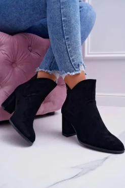 Botki Damskie Na Obcasie Sergio Leone Czarne BT525