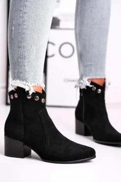 Botki Damskie Na Obcasie Sergio Leone Czarne BT617