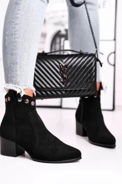 Botki Damskie Na Obcasie Sergio Leone Czarne BT617