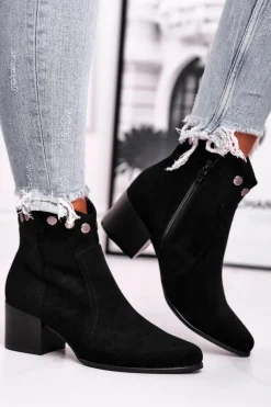 Botki Damskie Na Obcasie Sergio Leone Czarne BT617