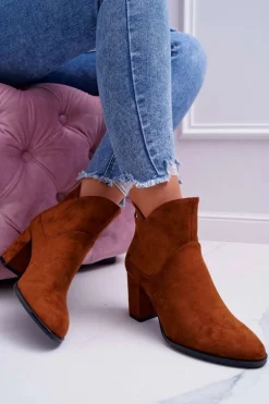 Botki Damskie Na Obcasie Sergio Leone Camel BT525