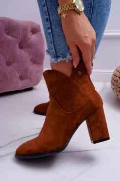 Botki Damskie Na Obcasie Sergio Leone Camel BT525