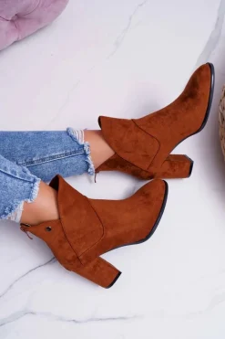 Botki Damskie Na Obcasie Sergio Leone Camel BT525