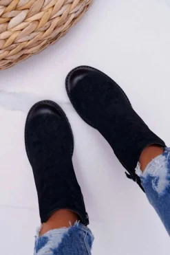 Botki Damskie Na Obcasie Sergio Leone Czarne BT702