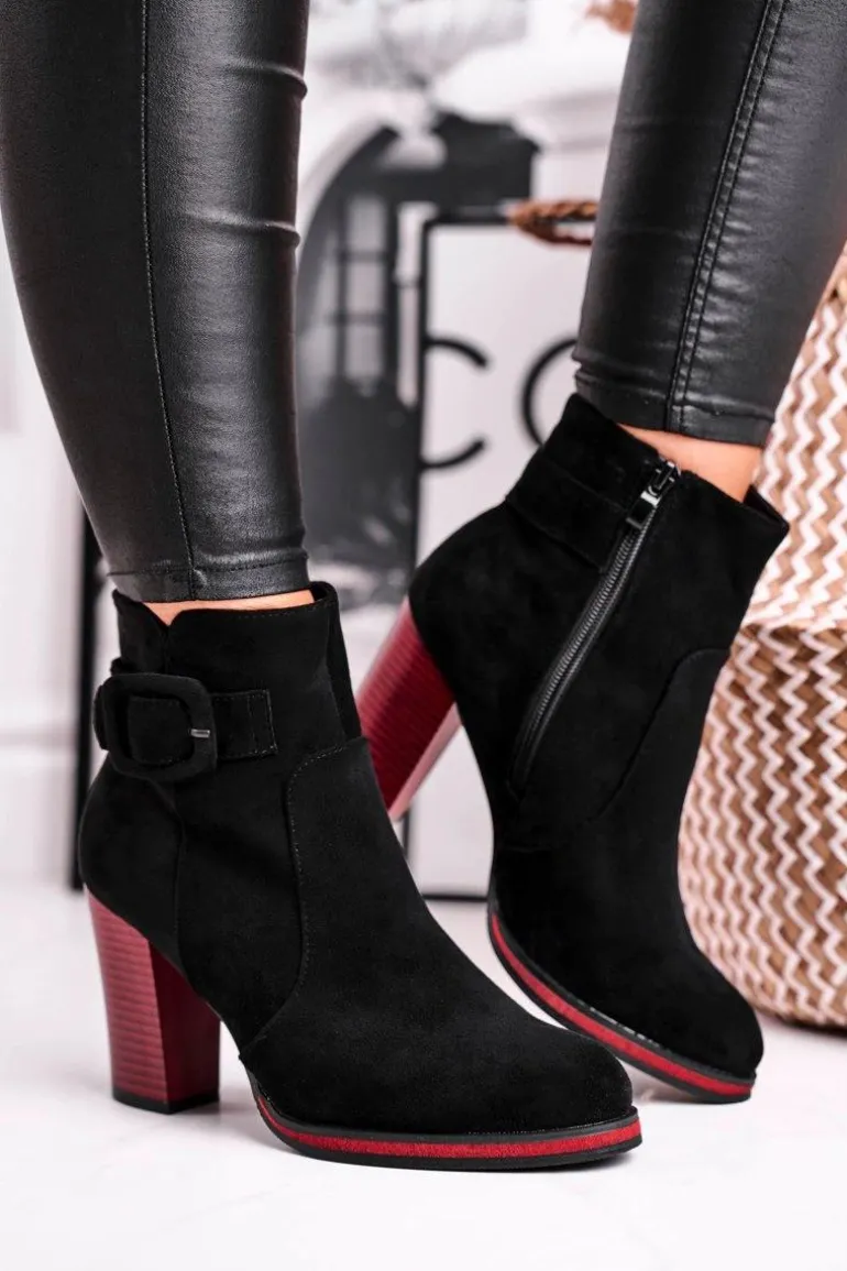 Botki Damskie Na Obcasie Sergio Leone Czarne BT533