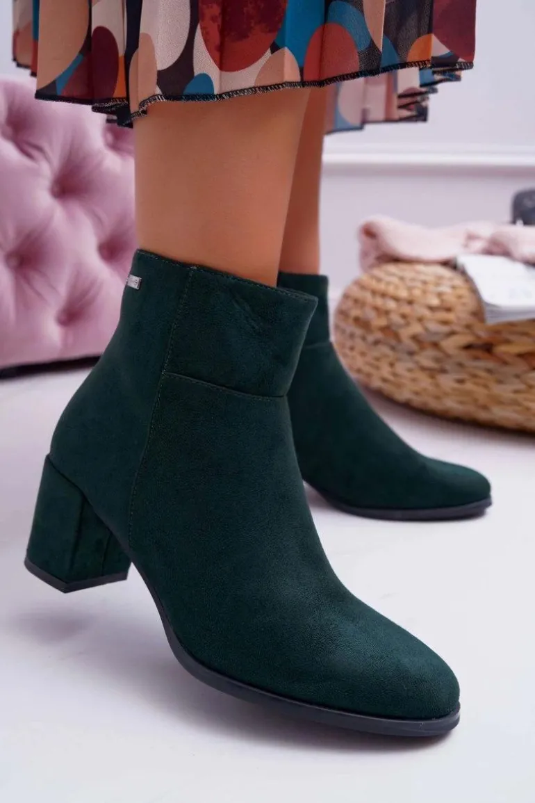 Botki Damskie Na Obcasie Sergio Leone Zielone BT522