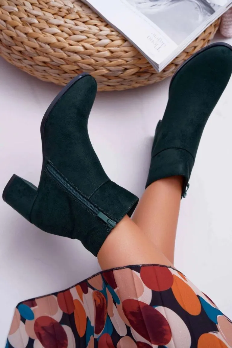 Botki Damskie Na Obcasie Sergio Leone Zielone BT522