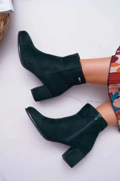 Botki Damskie Na Obcasie Sergio Leone Zielone BT522