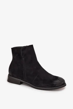 Botki Damskie Na Płaskim Obcasie Vinceza 39961 Czarne