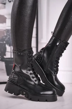 Botki Damskie Na Platformie Grunge Czarne Angels Rock