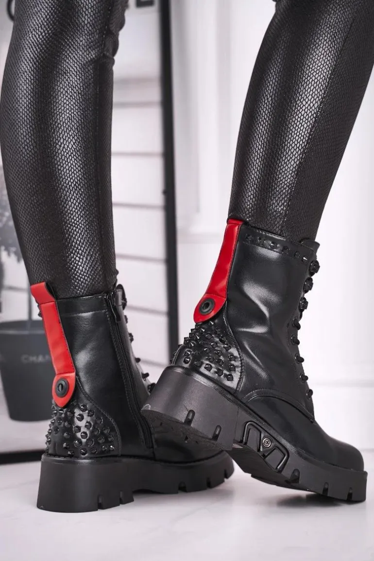 Botki Damskie Na Platformie Grunge Czarne Angels Rock