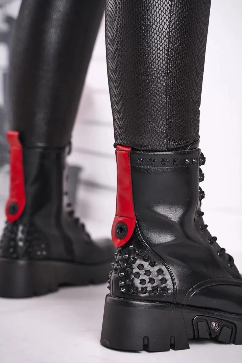 Botki Damskie Na Platformie Grunge Czarne Angels Rock