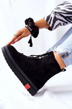 Botki Damskie Na Platformie Czarne Charlee