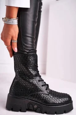 Botki Damskie Na Platformie Grunge Czarne Don't Stop