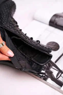 Botki Damskie Na Platformie Grunge Czarne Don't Stop