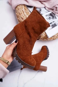 Botki Damskie Na Słupku Camel Frann