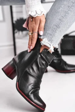 Botki Damskie Na Słupku Maciejka Czarne 04757-01