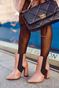 Botki Damskie Na Słupku Różowe Good Vibes