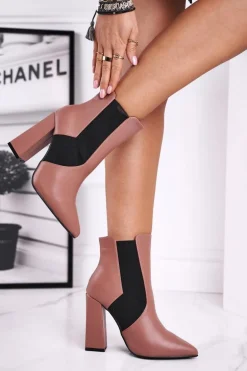 Botki Damskie Na Słupku Różowe Good Vibes