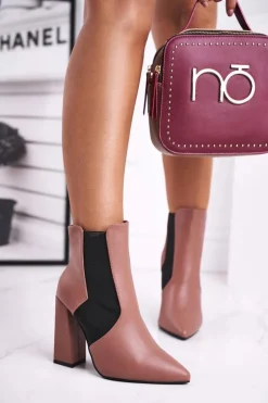 Botki Damskie Na Słupku Różowe Good Vibes