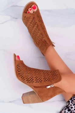 Botki Damskie Na Słupku Wiosenne Camel Matty2