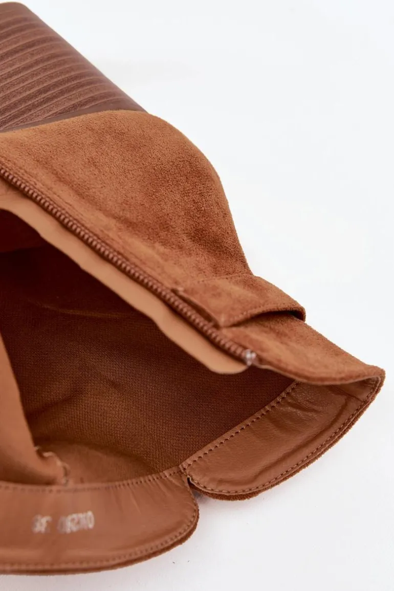 Botki Damskie Na Słupku Z Frędzlami Camel Rosabella