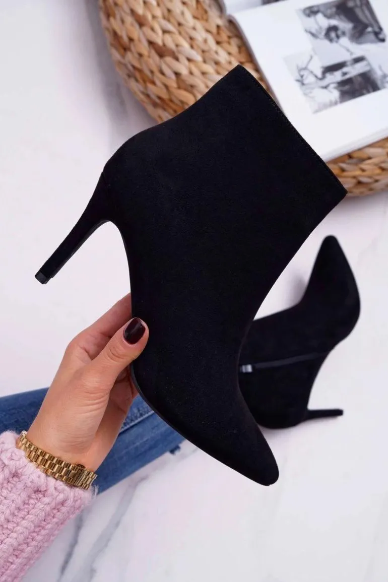 Botki Damskie Na Szpilce Zamszowe Famaq