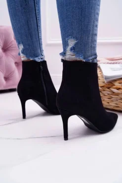 Botki Damskie Na Szpilce Zamszowe Famaq