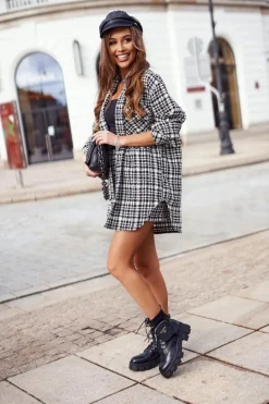 Botki Damskie Ocieplane Na Platformie z Nerką Czarne Tension