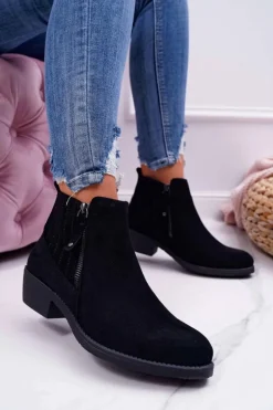 Botki Damskie Sergio Leone Czarne BT500 Jeronte