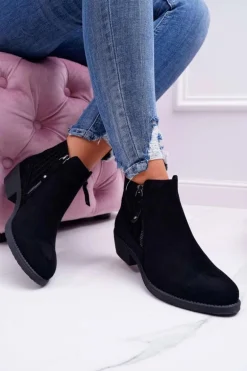 Botki Damskie Sergio Leone Czarne BT500 Jeronte