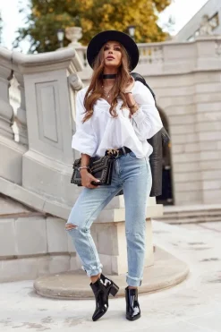 Botki Damskie Sergio Leone Sztyblety Lakierowane Czarne BT621