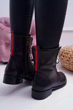 Botki Damskie Skóra Licowa Nicole 2315 Czarne The Island