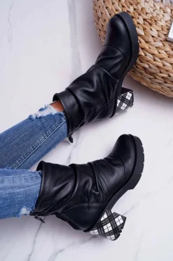 Botki Damskie Skórzane Maciejka Czarne 04216-01