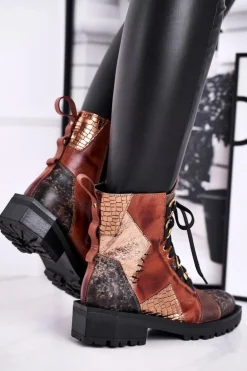 Botki Damskie Skórzane Trzewiki Maciejka Rude 04184-29/00-3