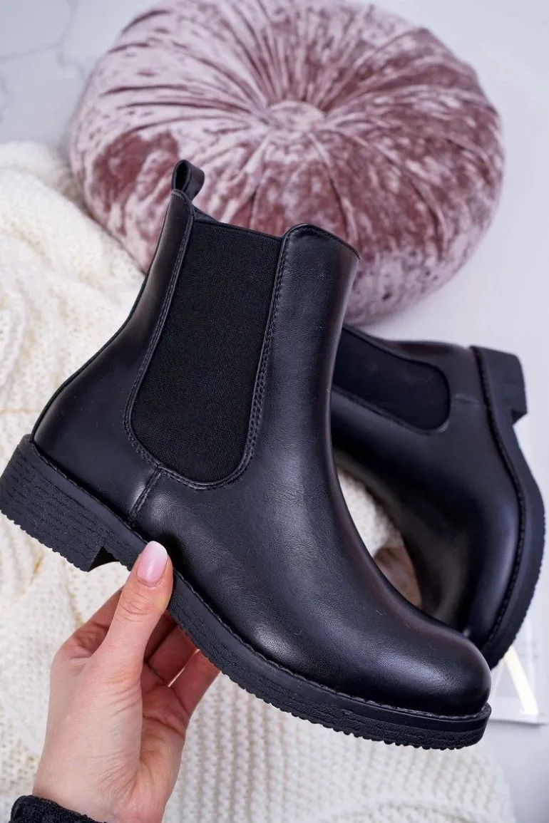 Botki Damskie Sztyblety Czarne 8BT35-1489