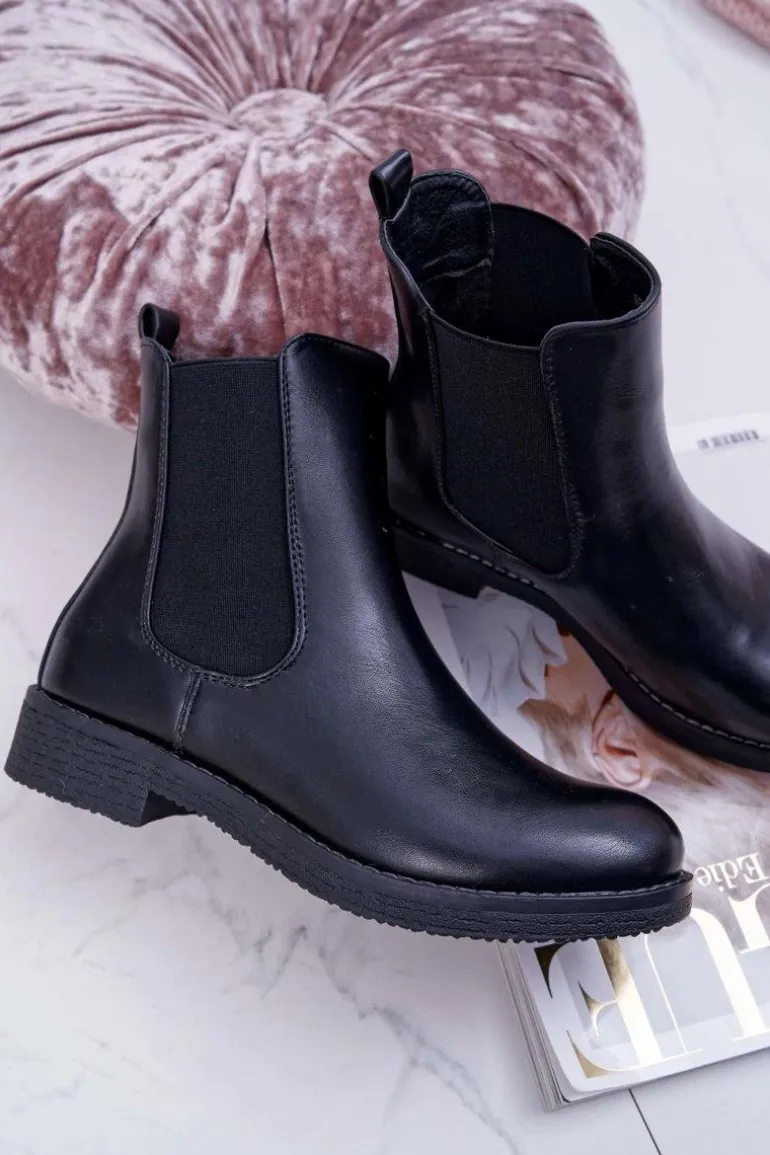 Botki Damskie Sztyblety Czarne 8BT35-1489