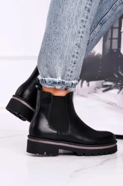 Botki damskie sztyblety czarne Stiletto