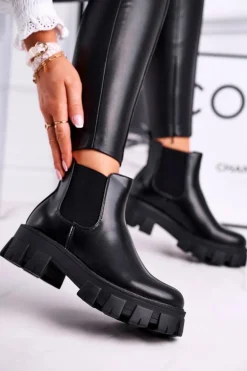 Botki Damskie Sztyblety Morie Czarne