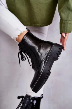 Botki Damskie Trapery Czarne Kognito