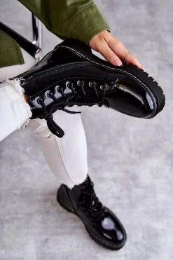 Botki Damskie Trapery Czarne Kognito